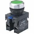 Кнопка управления NP8-11BND/3 с подсветкой, зелёная, 1НО+1НЗ, АС110В-230В(LED) IP65 (R)