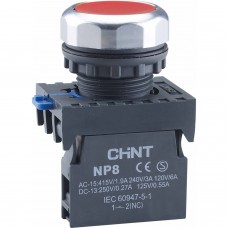 Кнопка управления NP8-01BND 1НЗ красная AC/DC24В(LED) IP65 (R)