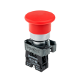 Кнопка грибовидная без фиксации, 1NC, красный, O40 мм, металл MTB2-BCZ124