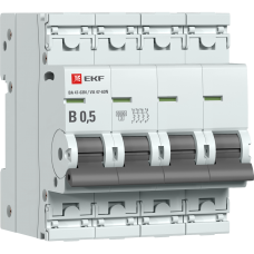Автоматический выключатель 4P 0,5А (B) 6кА ВА 47-63N EKF PROxima