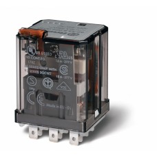 Силовое электромеханическое реле монтаж в розетку или наконечники Faston 187 (4.8х0.5мм) 3CO 16A контакты AgCdO катушка 12В AC степень защиты RTI опции: LED