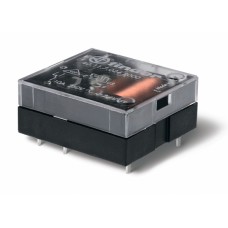Миниатюрное универсальное электромеханическое реле монтаж на печатную плату плоские выводы с шагом 3.5мм 1NO 10A контакты AgCdO катушка 48В DC (чувствит.) степень защиты RTI