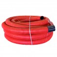 Труба гофр, двустенная ПНД/ПНД гибкая с протяжкой d160 мм (50 м) красная EKF-Plast