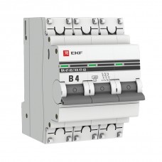 Автоматический выключатель 3P 4А (B) 4,5кА ВА 47-63 EKF PROxima