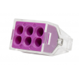 Зажим разветвительный втычной шестигнездовой фиолетовый макс.сечение 2,5 кв.мм 24 А (1 пакет/50 шт.