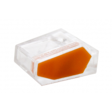 Зажим разветвительный втычной трехгнездовой прозрачный с оранжевой вставкой макс.сечение 2,5 кв.мм 