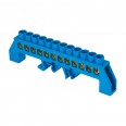Шина ``0`` N (8х12мм) 12 отверстий латунь синий нейлоновый корпус комбинированный розничный стикер EKF PROxima