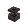 Изолятор фарфоровый квадратный для монтажа витой электропроводки, размеры: 20х20х25мм, цвет - Черный