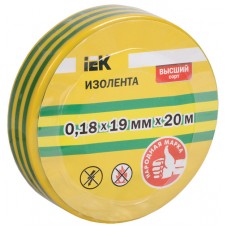 Изолента 0,18х19 мм желто-зеленая 20 метров IEK