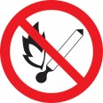Самокл. этик. Ф180мм `Запрещается пользоваться открытым огнем и курить