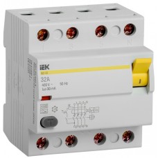 Выключатель дифференциальный (УЗО) ВД1-63 4Р 32А 30мА тип А ИЭК