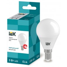 Лампа светодиодная ECO G45 шар 3Вт 220В 4000К E14 IEK