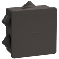 Коробка распаячная КМ41235 для открытой проводки с защелкивающейся крышкой 85х85х40мм IP44 6 гермовводов черная (RAL 9005) IEK