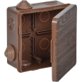 Коробка распаячная КМ для открытой проводки с откидной крышкой 100х100х50мм IP54 8 гермовводов дуб I