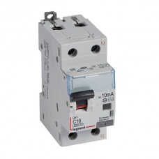 Автоматический выключатель дифференциального тока DX3 6000 - 10 кА - тип характеристики С - 1П+Н - 2