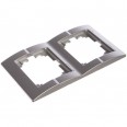 DERIY Рамка 2-ая вертикальная серебристый металлик (10шт/120шт)