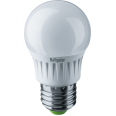 Лампа светодиодная (LED) «шар» d45мм E27 270° 5Вт 70-250В матовая тепло-белая 2700К диммируемая Navigator