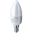 Лампа светодиодная (LED) «свеча» d37мм E14 230° 5Вт 220-240В матовая нейтральная холодно-белая 4000К Navigator