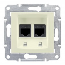 SEDNA РОЗЕТКА КОМПЬЮТЕРНАЯ RJ45, двойная, кат. 5е, неэкр. UTP, БЕЖЕВЫЙ