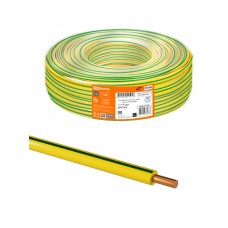 Провод ПуВ 1х6,0 ГОСТ (100м), желто-зеленый TDM