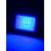 Прожектор светодиодный СДО-04-010Н-С (синий свет) 10 Вт, IP65, черный, Народный