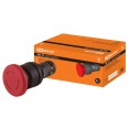 Кнопка грибовидная SB7-CCS545 с фиксацией, возврат поворотом, 1НО+1НЗ, d35 мм, красная, IP40 TDM