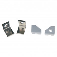 UFE-N03 SILVER A POLYBAG Набор аксессуаров для алюминиевого профиля. Крепежные скобы (4 шт., сталь) и заглушки (4 шт., пластик). Цвет серебро. ТМ Uniel.