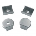 UFE-N07 SILVER A POLYBAG Набор аксессуаров для алюминиевого профиля. Крепежные скобы (4 шт., сталь) и заглушки (4 шт., пластик). Цвет серебро. ТМ Uniel.