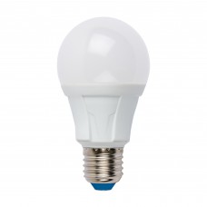 LED-A60 8W/WW/E27/FR PLP01WH Лампа светодиодная. Форма «А», матовая. Серия Яркая. Теплый белый свет (3000K). Картон. ТМ Uniel