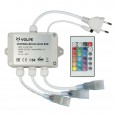 ULC-Q444 RGB WHITE Контроллер для управления светодиодными RGB ULS-5050 лентами 220В, 3 выхода, 1440Вт, с пультом ДУ ИК. ТМ Volpe.