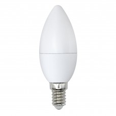 LED-C37-9W/DW/E14/FR/NR Лампа светодиодная. Форма `свеча`, матовая. Серия Norma. Дневной белый свет (6500K). Картон. ТМ Volpe
