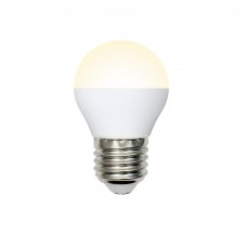 LED-G45-7W/WW/E27/FR/NR Лампа светодиодная. Форма `шар`, матовая. Серия Norma. Теплый белый свет (3000K). Картон. ТМ Volpe