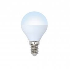 LED-G45-9W/NW/E14/FR/NR Лампа светодиодная. Форма `шар`, матовая. Серия Norma. Белый свет (4000K). Картон. ТМ Volpe