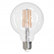 LED-G95-15W/3000K/E27/CL PLS02WH Лампа светодиодная. Форма `шар`, прозрачная. Серия Sky. Теплый белый свет (3000K). Картон. ТМ Uniel.