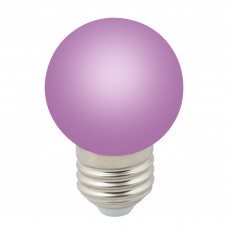 LED-G45-1W/PURPLE/E27/FR/С Лампа декоративная светодиодная. Форма `шар`, матовая. Цвет фиолетовый. Картон. ТМ Volpe.