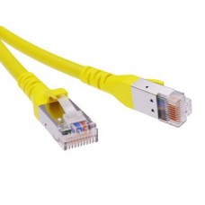 Патч-корд экранированный CAT6A SF/UTP 4х2, LSZH, желтый, 1.0м