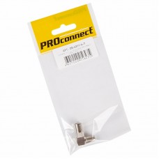 Переходник антенный, (гнездо F - штекер TV), угловой (1шт.) (пакет) PROconnect