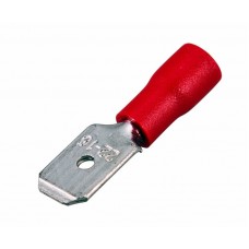 Клемма плоская изолированная штекер 6.3 мм 0.5-1.5 мм2 (РПи-п 1.5-(6.3)) красная REXANT