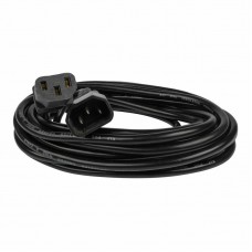 Шнур сетевой, евроразъем C13 - евроразъем C14, кабель 3x0,75 мм2, длина 5 метров (PE пакет) REXANT