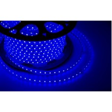 LED лента 220 В, 10х7 мм, IP67, SMD 2835, 60 LED/m, цвет свечения синий, бухта 100 м