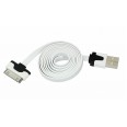 USB кабель для iPhone 4 slim шнур плоский 1 м белый