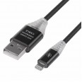USB кабель для iPhone 5/6/7/8/X моделей, шнур SOFT TOUCH 1 м черный