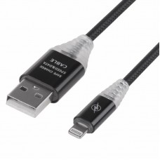 USB кабель для iPhone 5/6/7/8/X моделей, шнур SOFT TOUCH 1 м черный