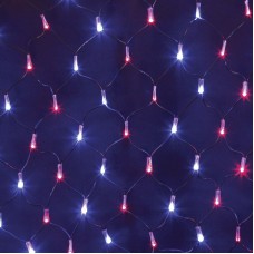 Гирлянда `Сеть` 2х0,7м, черный ПВХ, 176 LED Красные/Синие