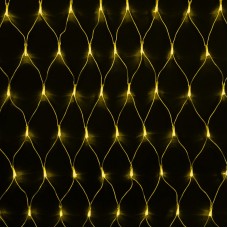 Гирлянда `Сеть` 2х1,5м, свечение с динамикой, прозрачный ПВХ, 288 LED, 230 В, цвет: Жёлтый