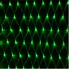 Гирлянда `Сеть` 2х1,5м, свечение с динамикой, прозрачный ПВХ, 288 LED, 230 В, цвет: Зелёный