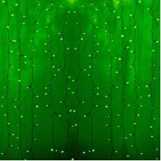 Гирлянда `Светодиодный Дождь` 2х3м, постоянное свечение, прозрачный провод, 230 В, диоды ЗЕЛЕНЫЕ, 448 LED