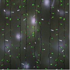 Гирлянда `Светодиодный Дождь` 2х1,5м, эффект мерцания, белый провод, 230 В, диоды ЗЕЛЁНЫЕ, 360 LED