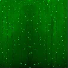 Гирлянда `Светодиодный Дождь` 2х1,5м, постоянное свечение, прозрачный провод, 230 В, диоды ЗЕЛЁНЫЕ, 360 LED