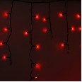 Гирлянда Айсикл (бахрома) светодиодный, 2,4 х 0,6 м, черный провод, 230 В, диоды красные, 88 LED NEO